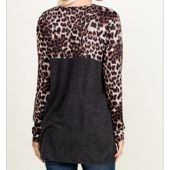 🆕Just In, Charcoal, w/leopard brown twisted front - Picture 3 of 3